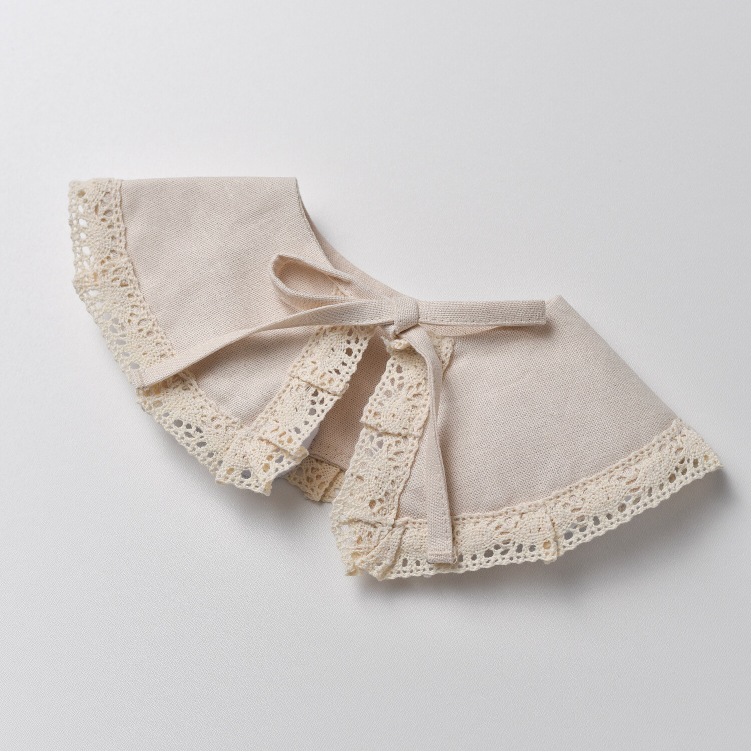 Комірець з мережкою (льон), Розмір: 0-6 міс., Колір: Нюд