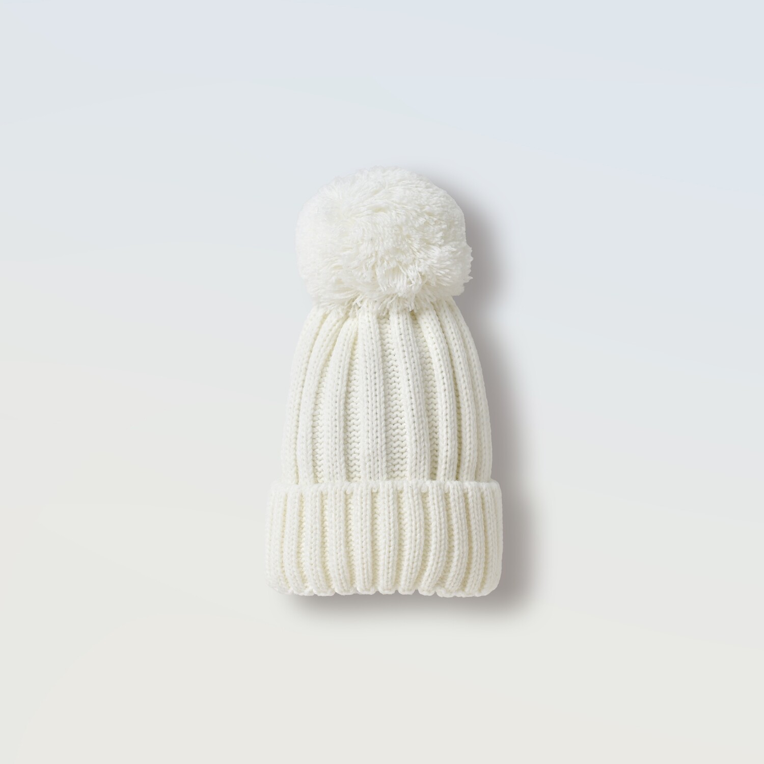 Шапка плетена з помпоном, Розмір: 42-46, Колір: Айворі