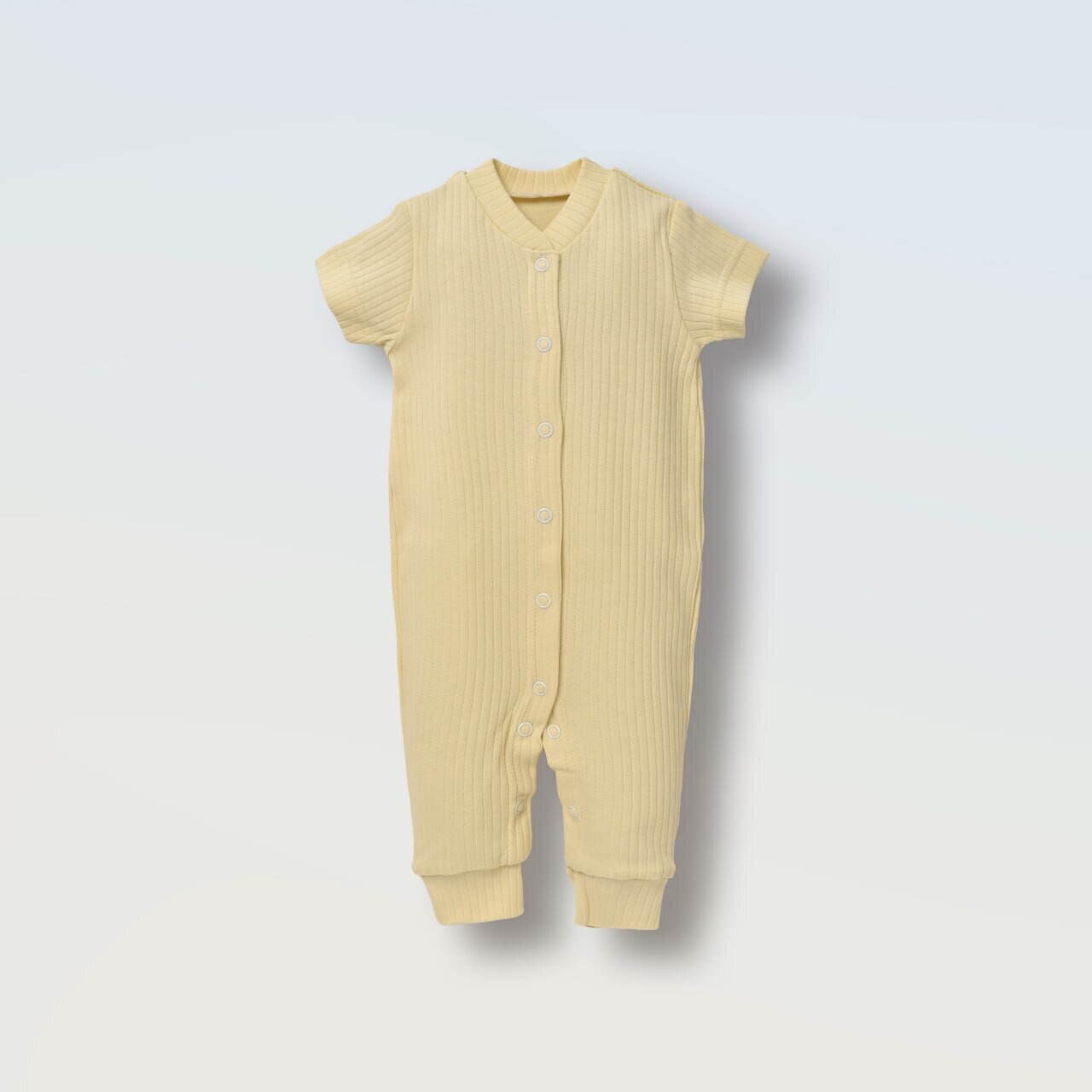 Ромпер на короткий рукав (інтерлок-рубчик), Колір: Ваніль, Розмір: 56