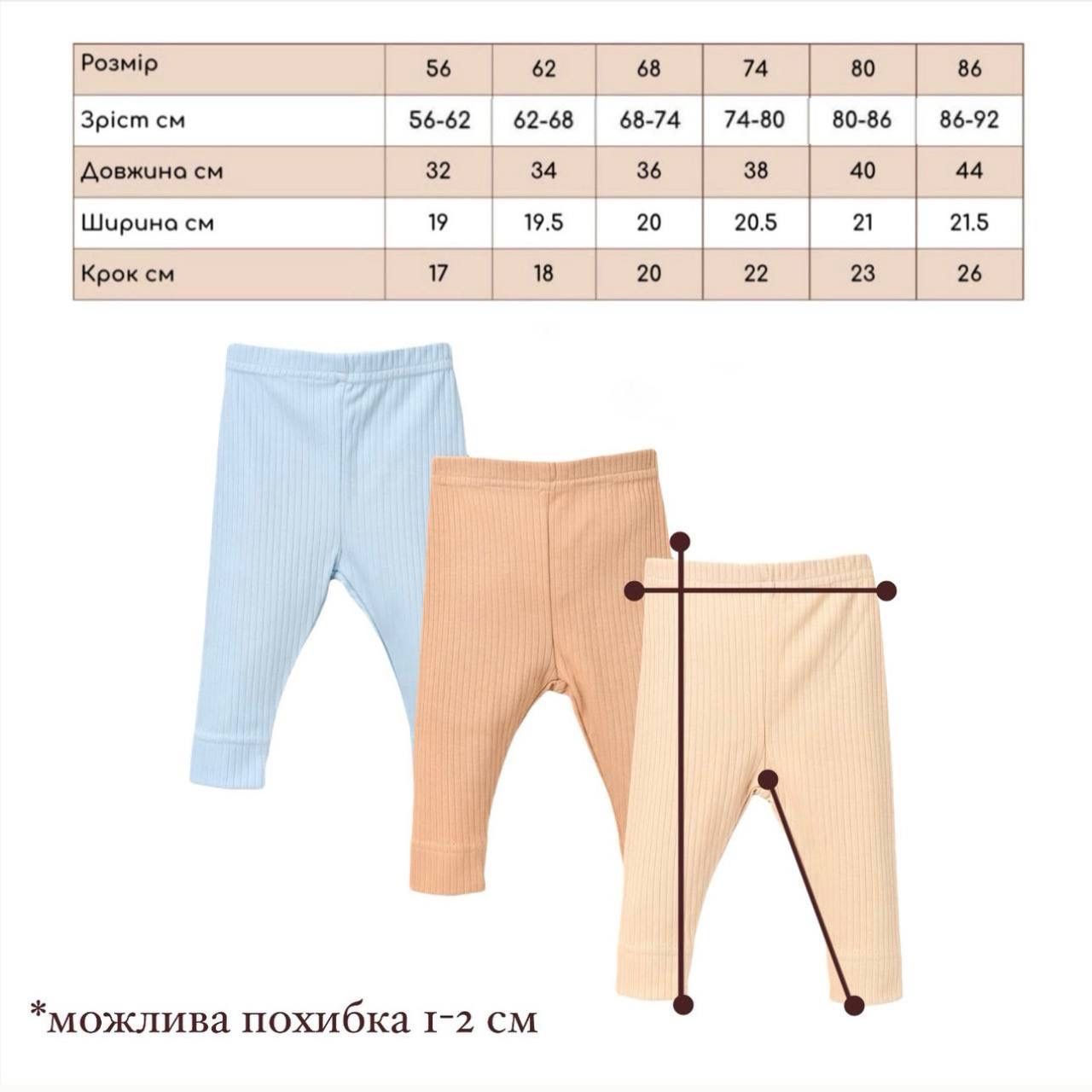 Штани (інтерлок-рубчик) 3 шт.