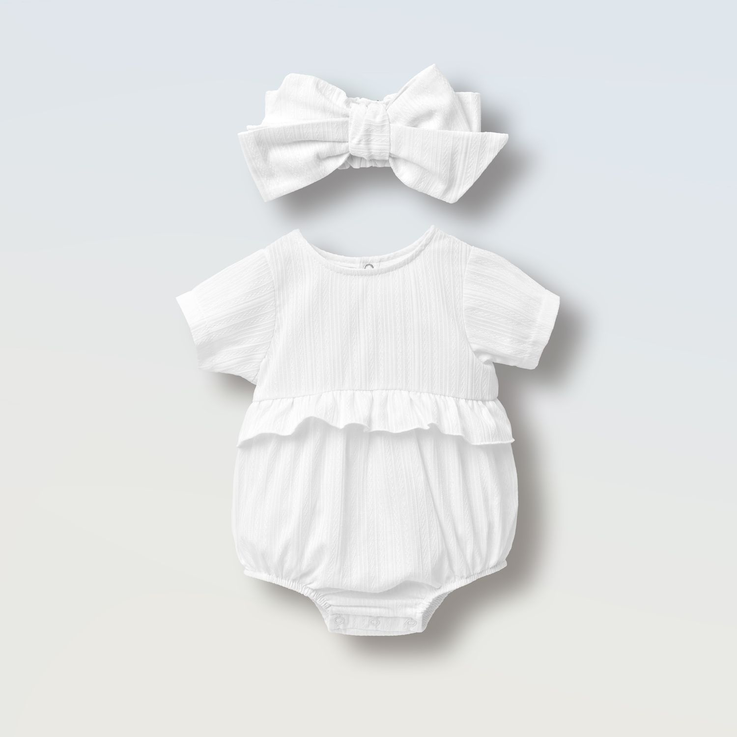 Набір боді та бант (батист), Колір: Білий (мережка), Розмір: 86