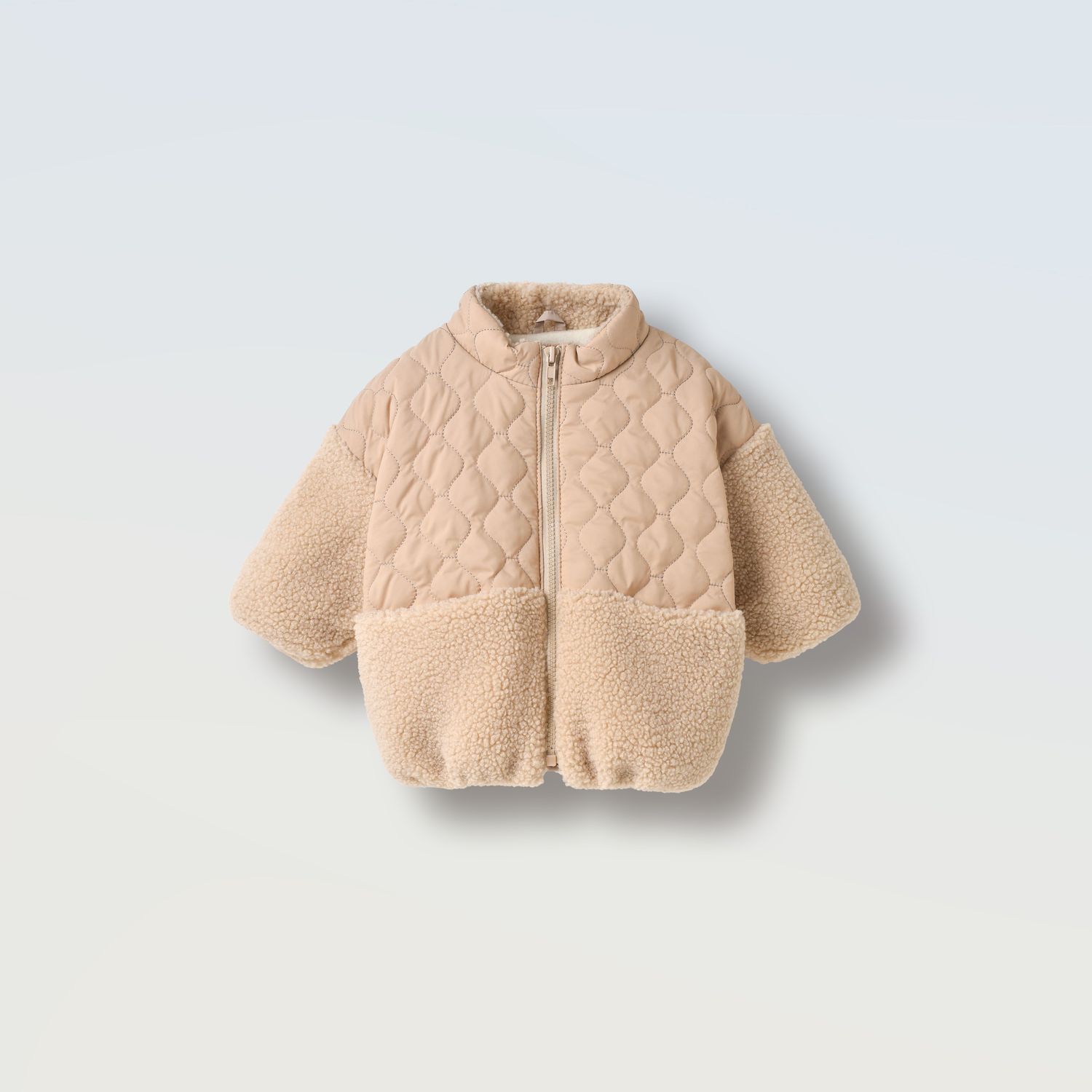 Куртка на блискавці (плащівка/букле), Колір: Кемел/нюд, Розмір: 74