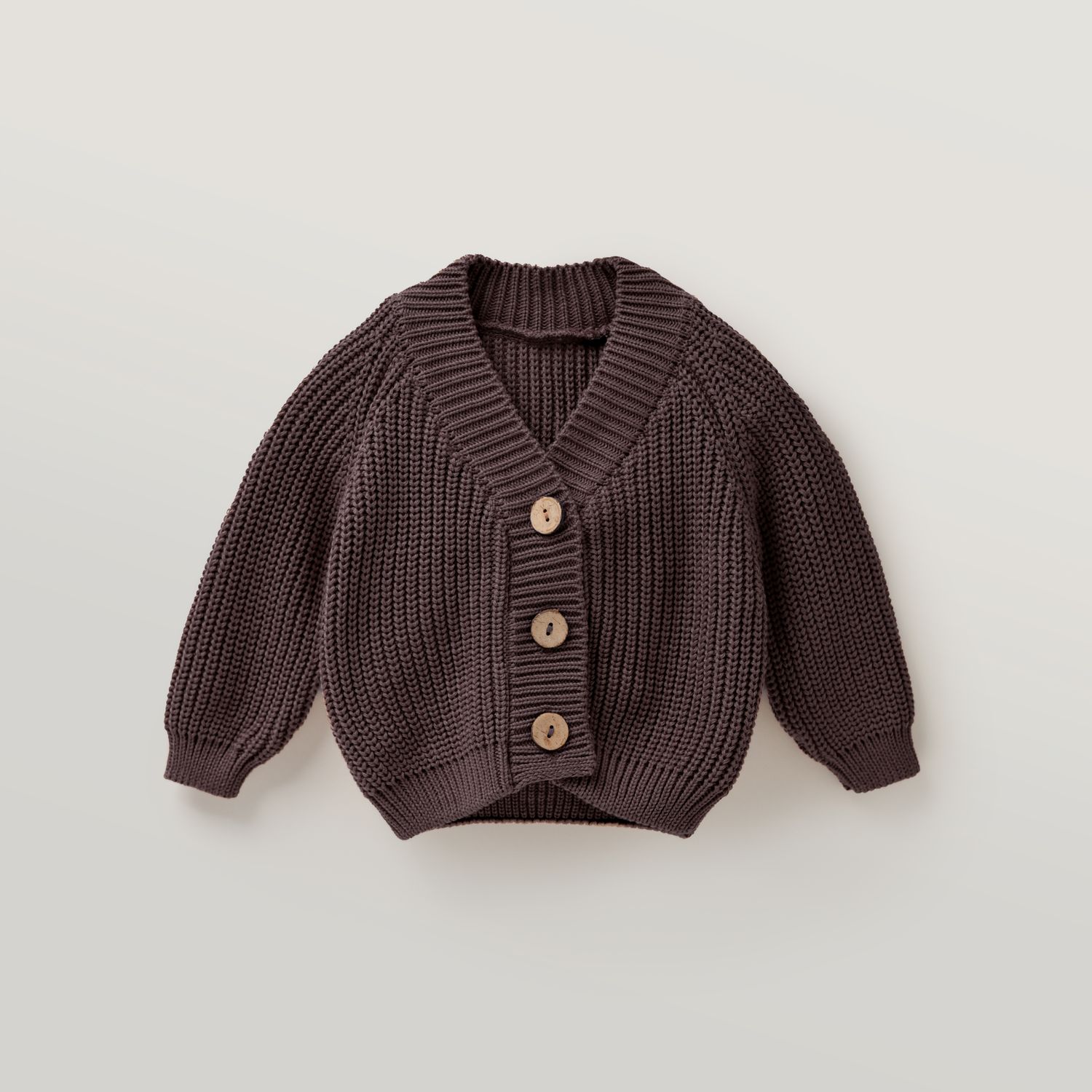 Кардиган на ґудзик​ах реглан, Розмір: 2-3 р., Колір: Шоколад