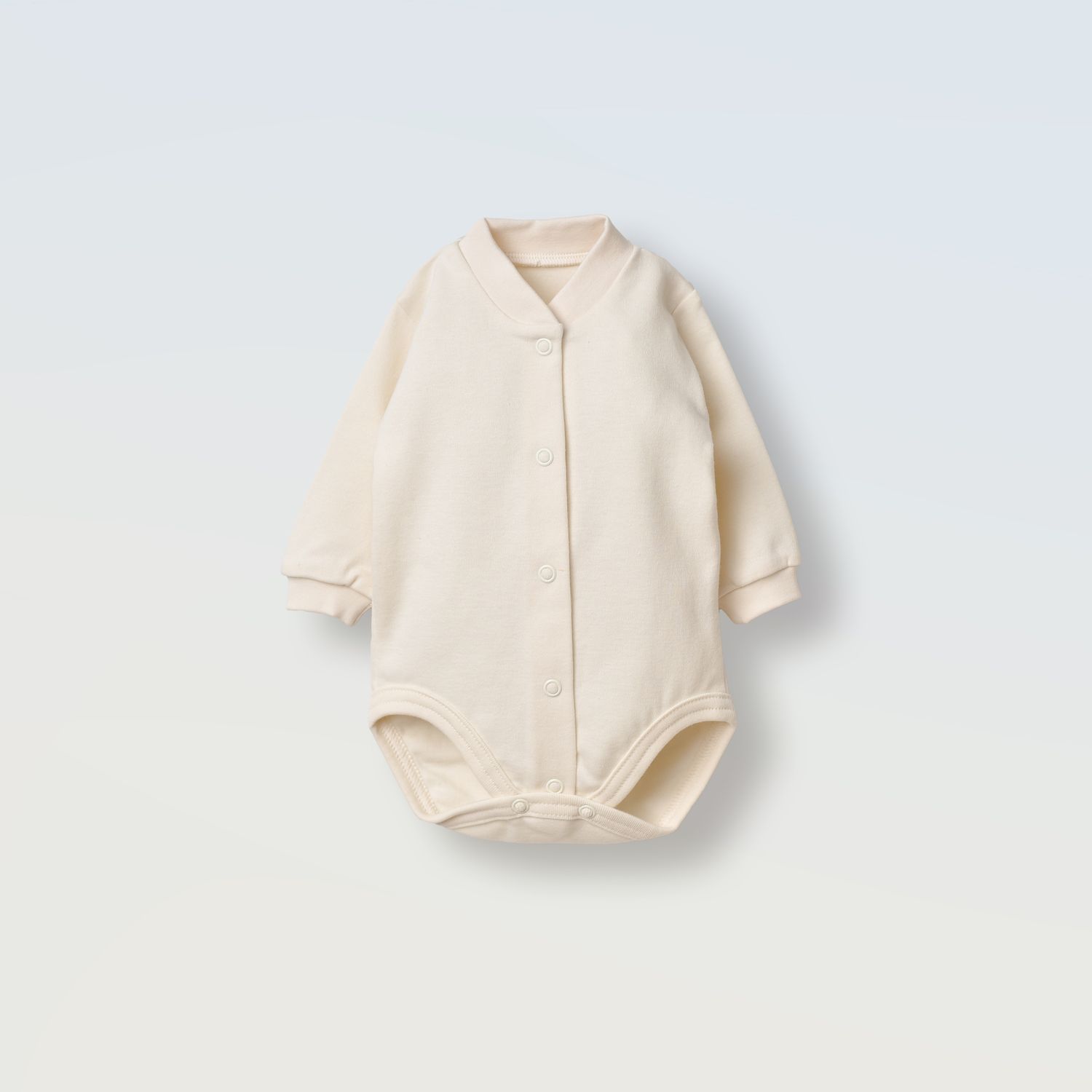 Боді на довгий рукав (кнопка, інтерлок), Колір: Ваніль, Розмір: 56
