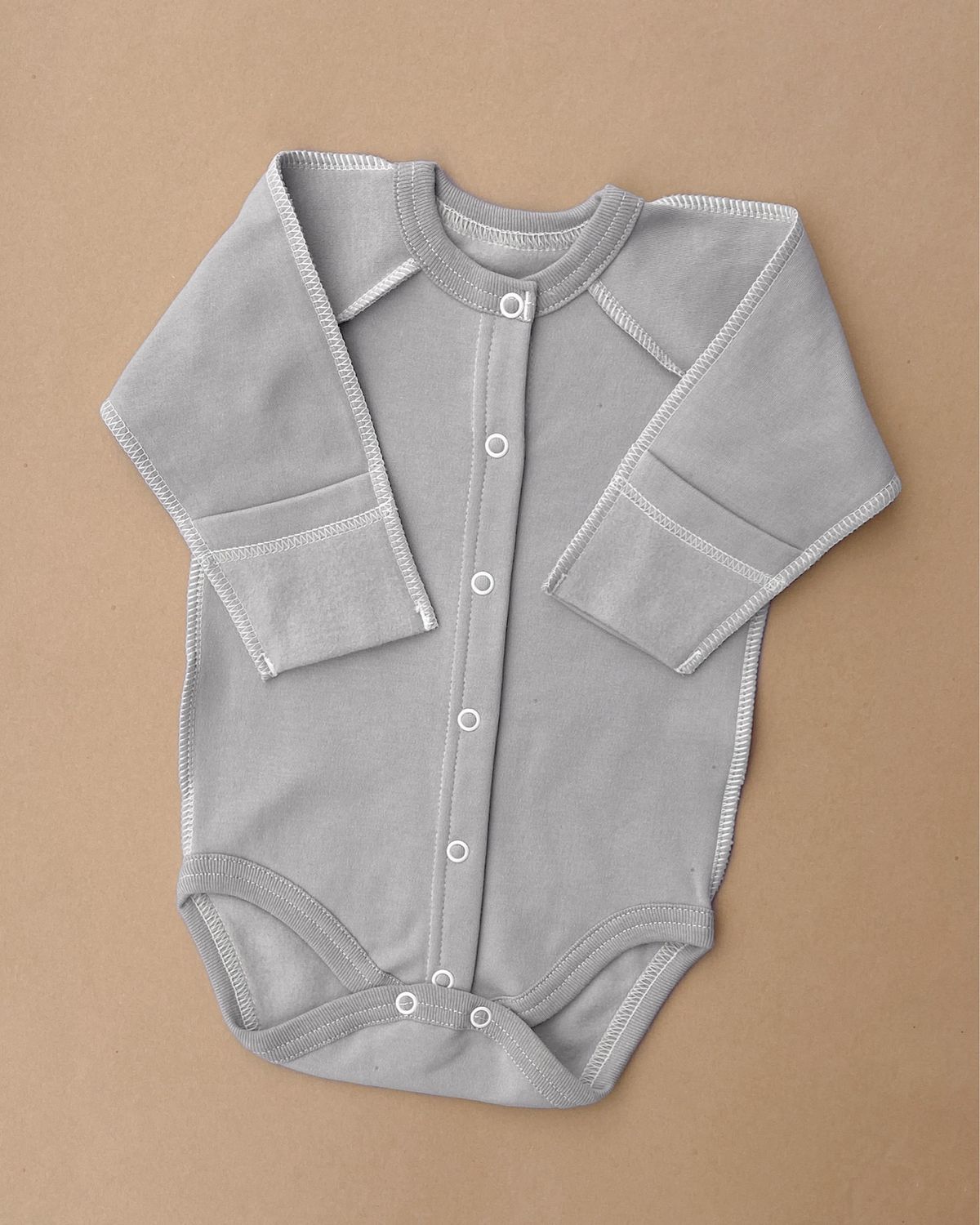 Боді з швами назовні (інтерлок), Колір: Попелястий, Розмір: 62