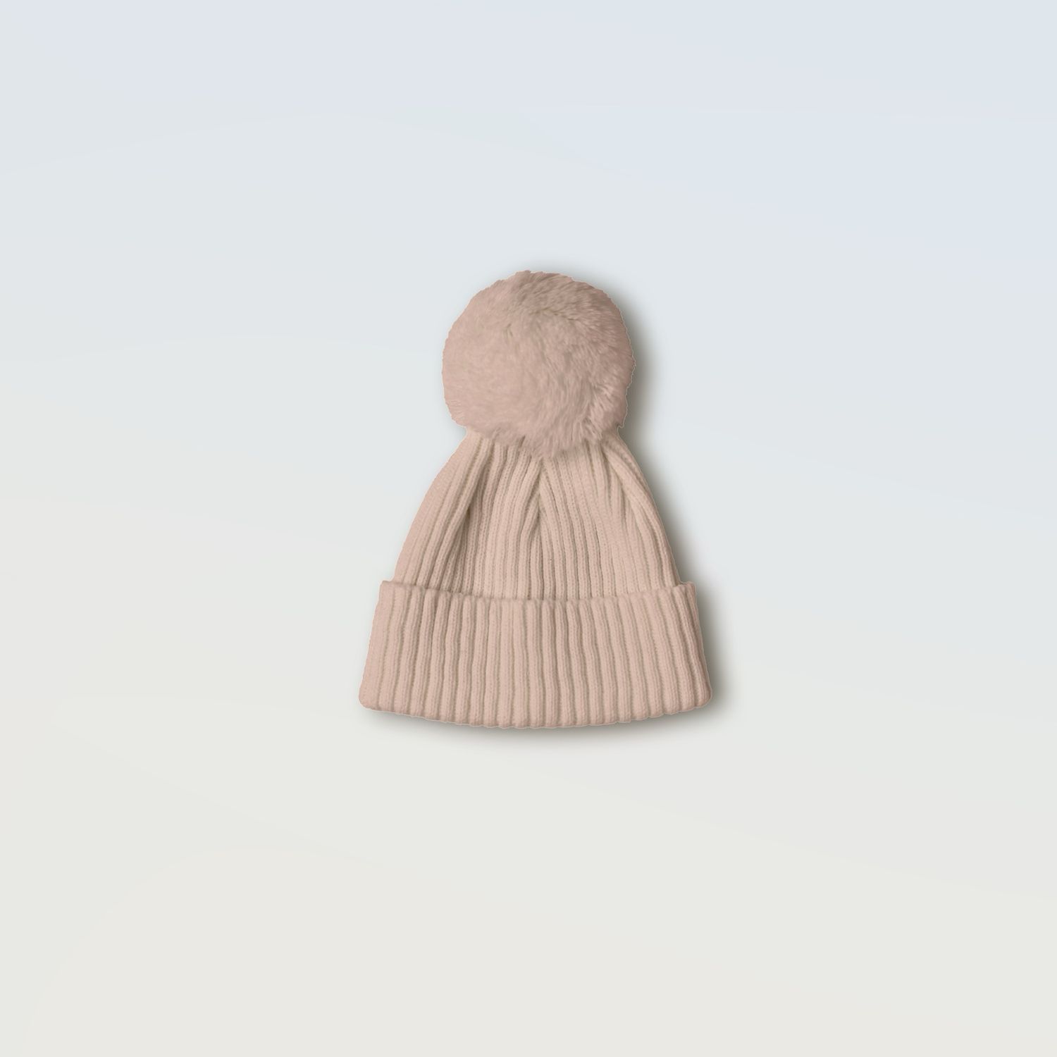 Шапка з помпоном Newborn, Колір: Беж, Розмір: 36-38