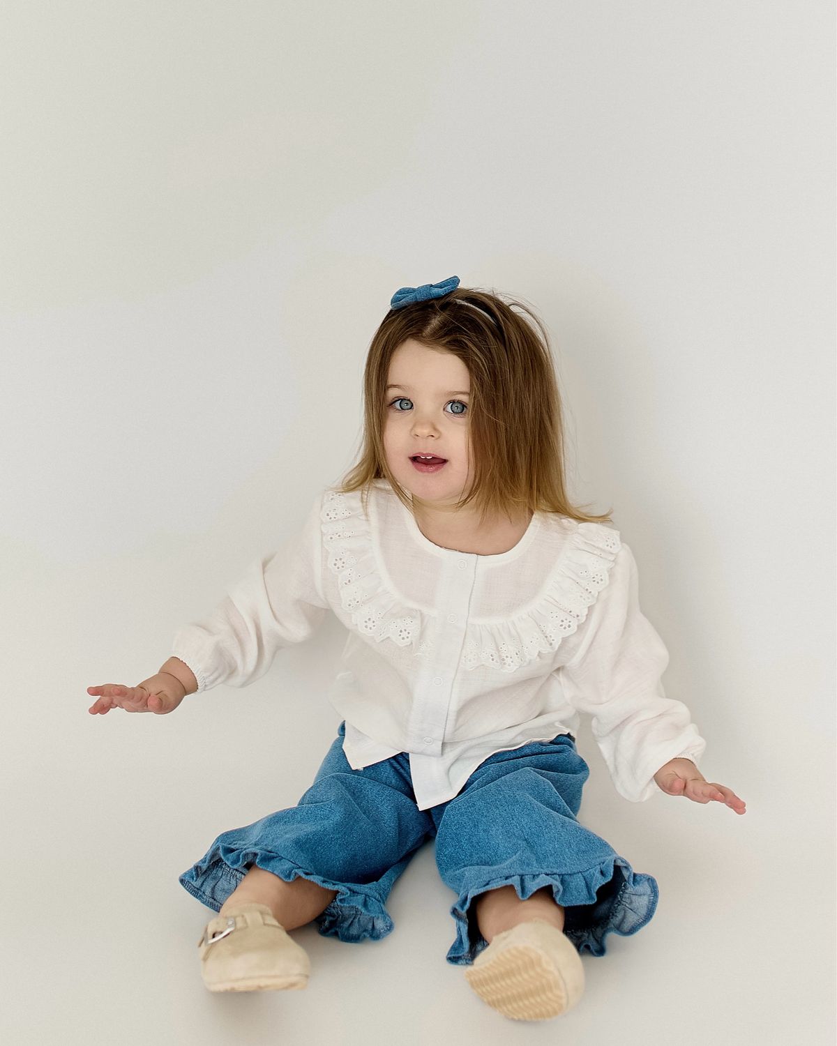 Блуза з мереживом, Колір: Айворі, Розмір: 80