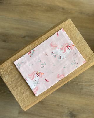 Пелюшка ситцева "Єдиноріг" (рожевий фон)