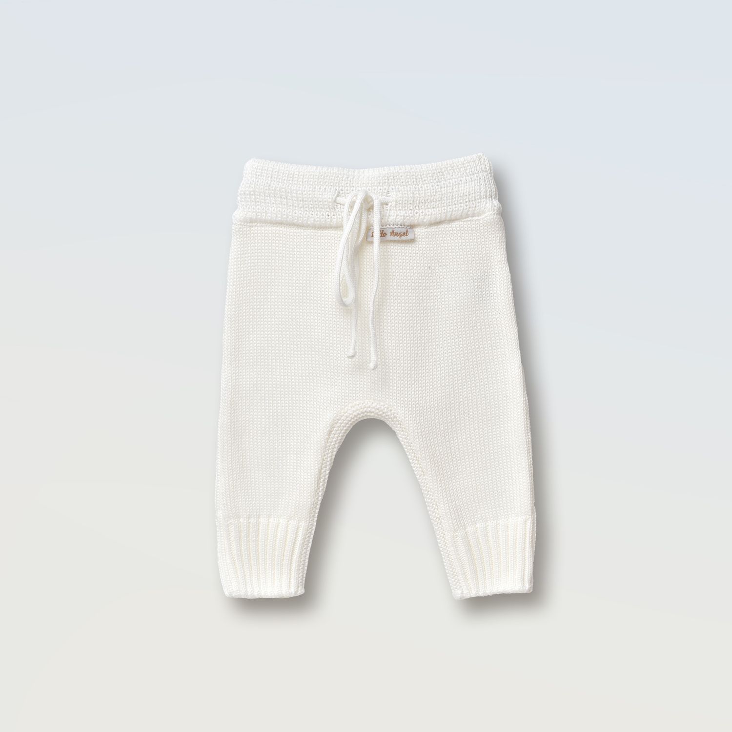 Штани плетені зі шнурівками, Колір: Айворі, Розмір: 80