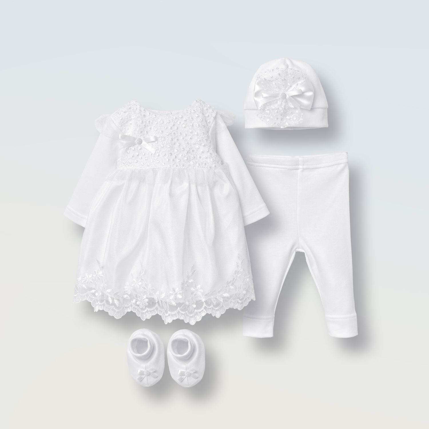 Набір “Ажур” для дівчинки (байка), Колір: Білий, Розмір: 56