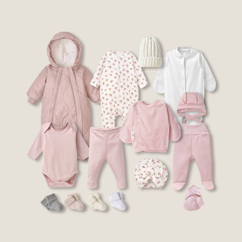 Набір в пологовий пудра/білий