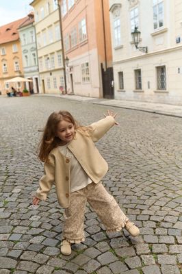 Штани палаццо з рюшею (вельвет принт) Штани палаццо з рюшею (вельвет принт)