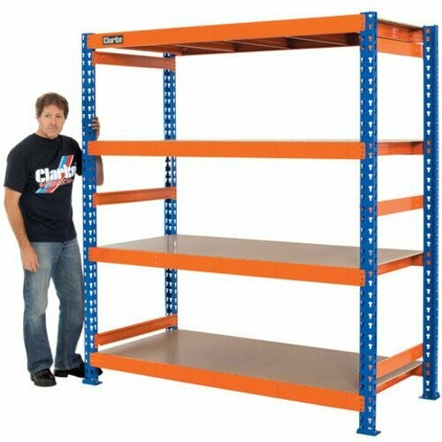 Clarke CS4600BO Heavy Duty Boltless Shelving 600kg (Blue  & Orange)
