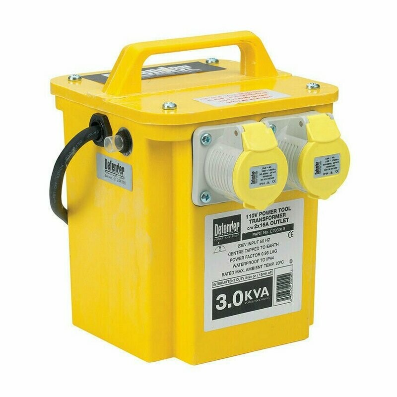 Defender 110 v 3kVA Portable Transformer 2 x 16A Outlets