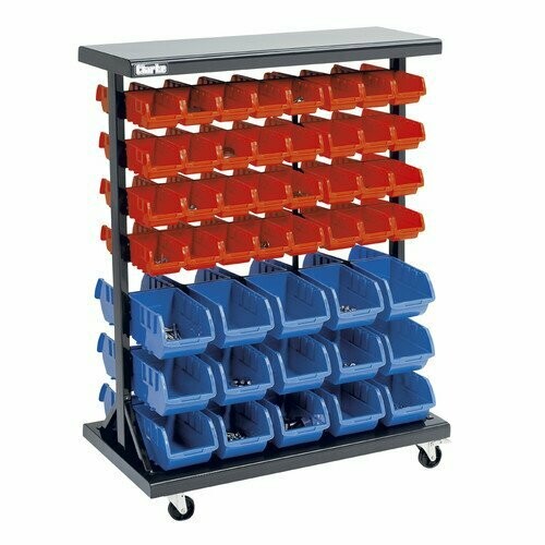 Clarke CSR94 Mobile Double Sided Storage Bin Rack Clarke CSR94 Mobile Double Sided Storage Bin Rack