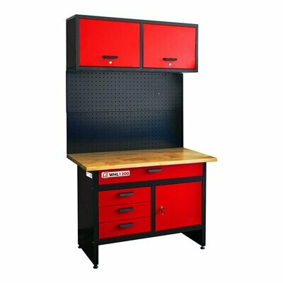 Holzmann WHL1200 Workbench With Hanging Cabinet & Perforated Wall