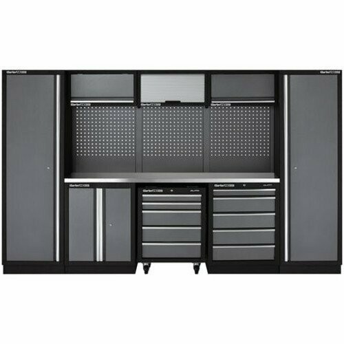 Clarke COMBGMS03 Modular Storage System 16 Piece Package Stainless Steel Worktop.