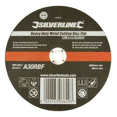 Silverline Heavy Duty Metal Cutting Disc Flat 103616 (230 x 3 x 22.23mm)