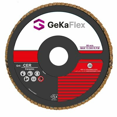 GeKaFlex - CER Flap Disc (125 x 22mm) (Pack of 10 discs)- (40/60/80 Grit Options) ( Bulk Pricing Available)