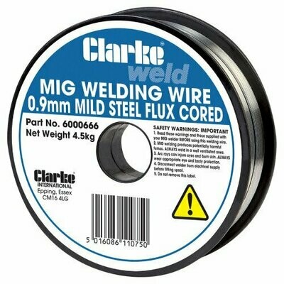 Clarke 0.9mm Mild Steel Flux Cored MIG Welding Wire (4.5kg)