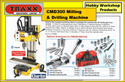 Clarke Accessories For CMD300 Milling Drilling Machine