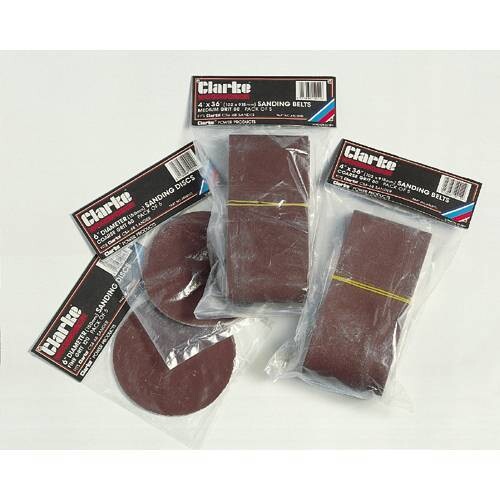 Replacement Sanding Belts & Discs - Pack Of 5 ( Suitable for Clarke CS4 6C, CS4 6D & CS4 6E Models )