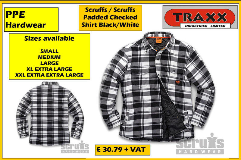 Scruffs Padded Checked Shirt Black/White