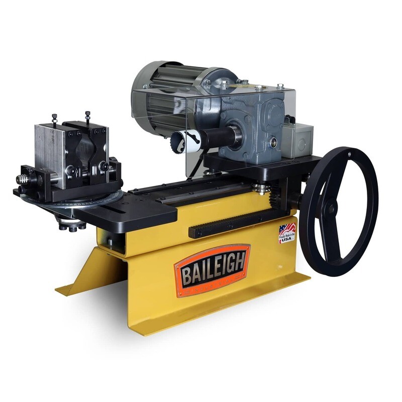 Baileigh TN 300 Tube Notcher 
( Part No. 2004675)
Rugged Motorised Tube Notcher 15.9 mm - 76 mm capacity with 220 degrees of angular adjustment.