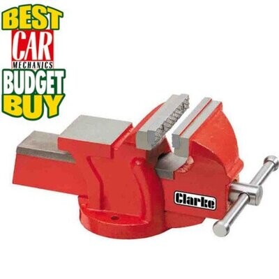 Clarke CV4RB 100mm Workshop Vise ( Fixed base, Red )
(Optional available with swivel base)