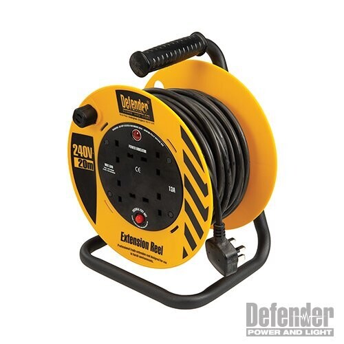 Defender Cable Reel 1.25mm2 4-Way 13A 20m ( sku E86465)