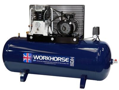 Workhorse Air Compressor 5.5HP 200L 400V (WRN5.5HP-200S)
( Available with free of charge UK mainland delivery )