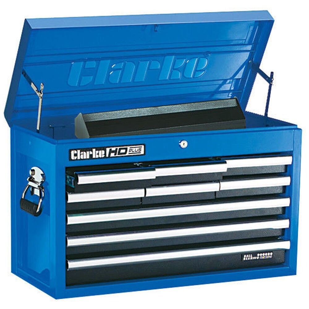 Clarke CBI190C HD Plus Blue & Black 9 Drawer Tool Chest
( Optionally available with Clarke CBI170C HD Plus Blue & Black 7 Drawer Mobile Cabinet)