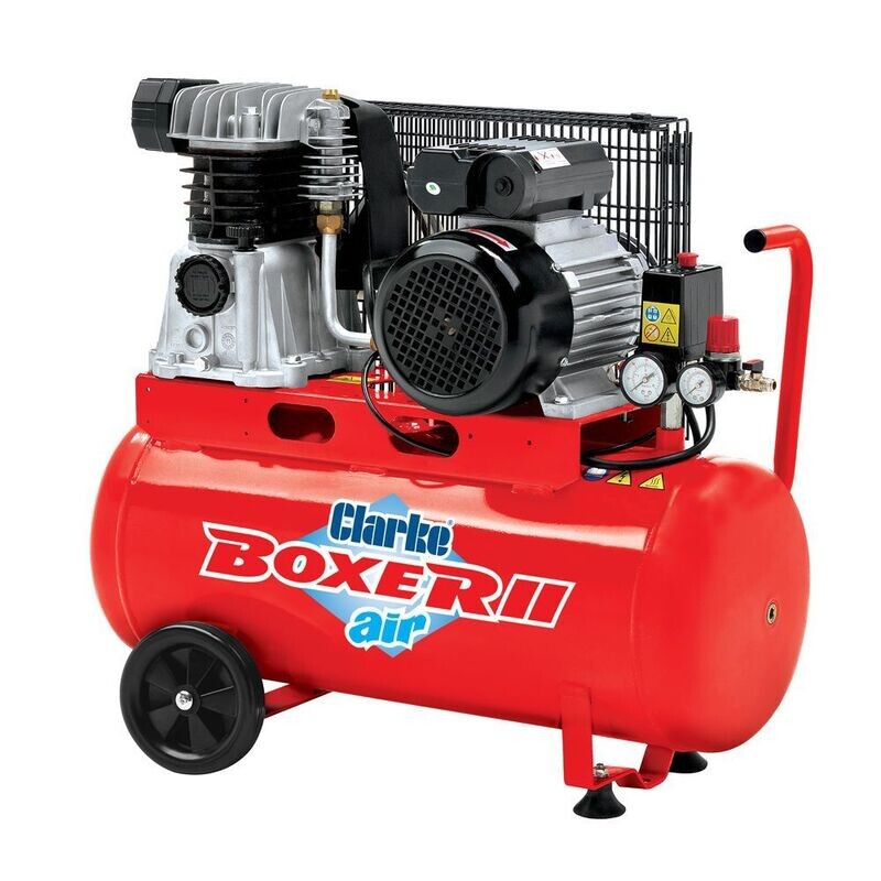 Clarke Boxer II 14/50P O/L 14cfm 50Litre 3HP Belt Driven Air Compressor (230V) Clarke Boxer II 14/50P O/L 14cfm 50Litre 3HP Belt Driven Air Compressor (230V)