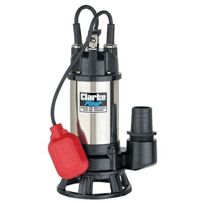 Clarke HSEC650A 2" 665W 290Lpm 9.5m Head Industrial Submersible Dirty Water Cutter Pump with Float Switch (230V)
(Optionally available with Hose & Clip)
