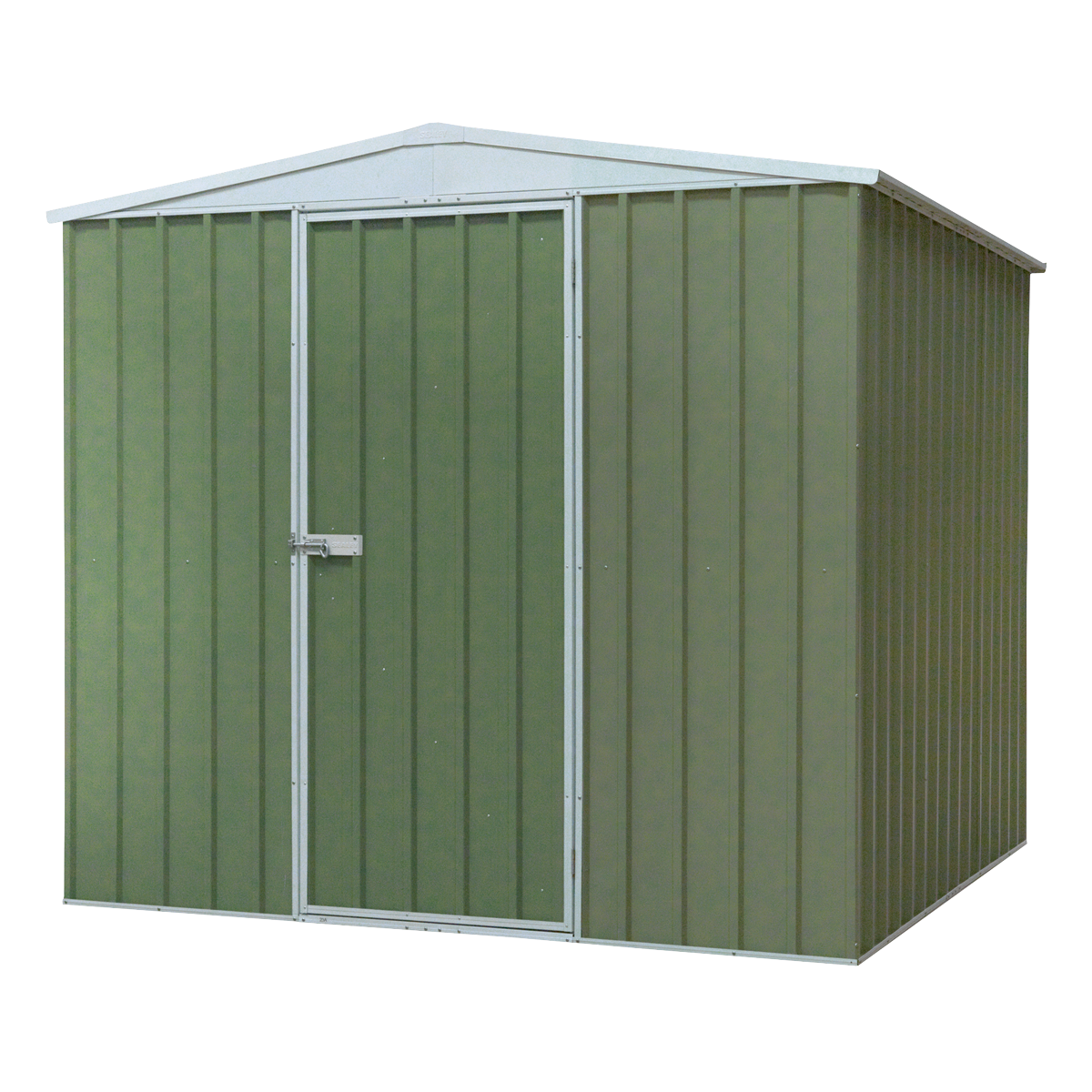 Dellonda Galvanised Steel Metal Garden/Outdoor/Storage Shed, 7.5FT x 7.5FT, Apex Style Roof - Green - DG115