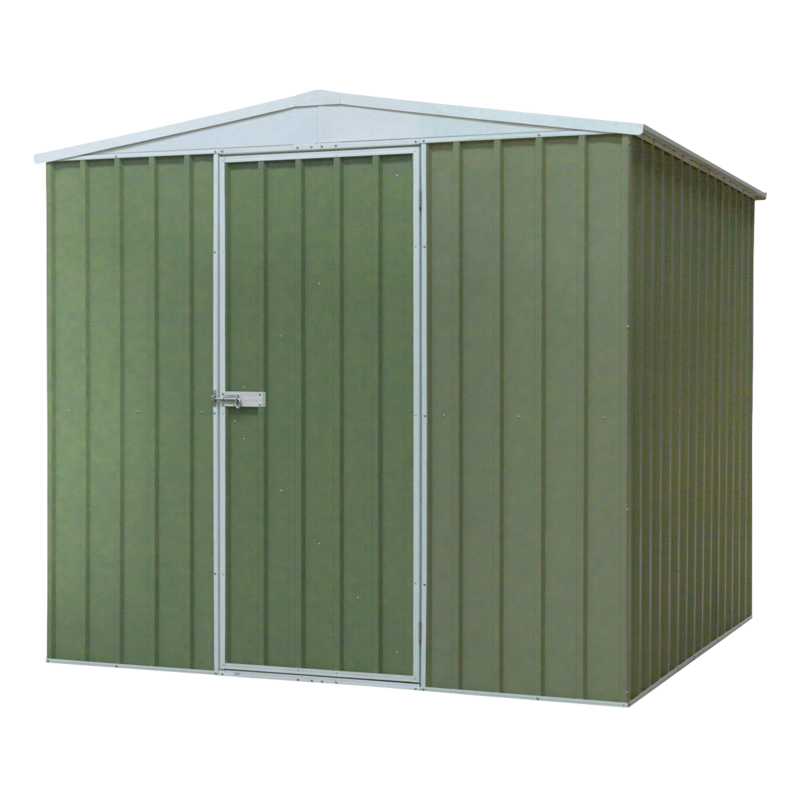 Dellonda Galvanised Steel Metal Garden/Outdoor/Storage Shed, 7.5FT x 7.5FT, Apex Style Roof - Green - DG115