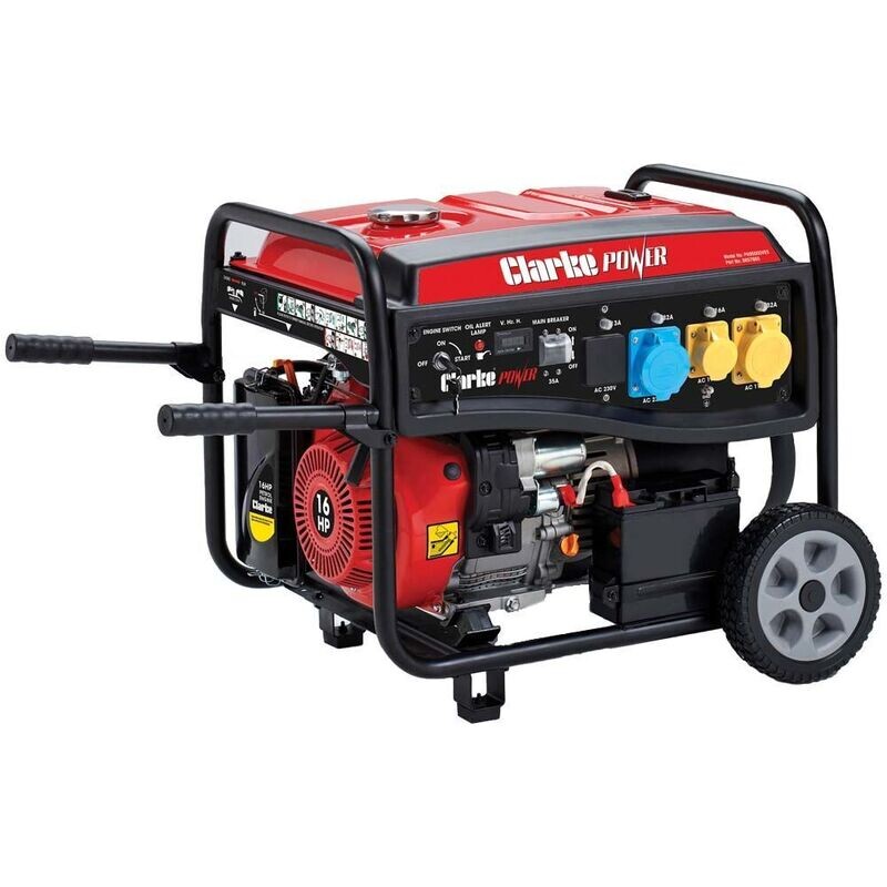 Clarke PG9500ADVES EURO5 8.5kW Open Frame Dual Voltage (230V/110V) Petrol Generator