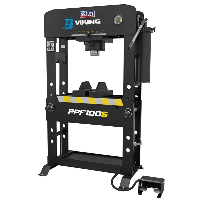 Sealey  Viking Air/Hydraulic Press 100 Tonne Floor Type with Sliding Ram and Foot Pedal ( PPF100S )