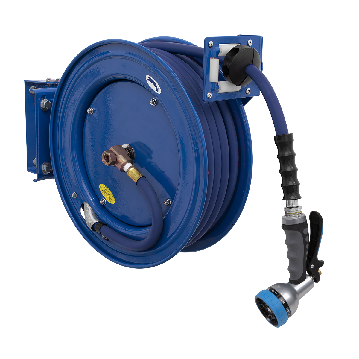Sealey WHR1512 Heavy-Duty Retractable Water Hose Reel 15m Ø13mm ID Rubber Hose