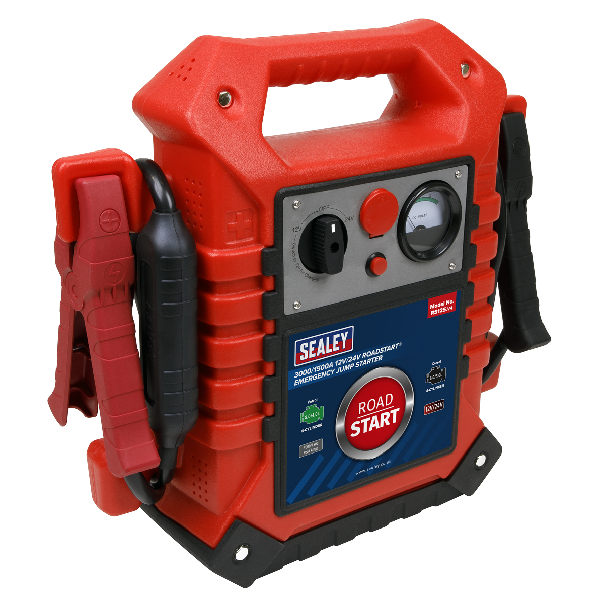 Sealey RoadStart® Emergency Jump Starter 12/24V 3000/1500 Peak Amps RS125