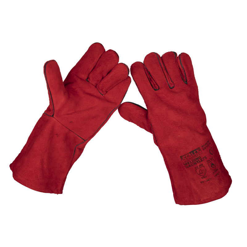 Sealey  SSP141  Leather Lined Welding Gauntlets - Pair