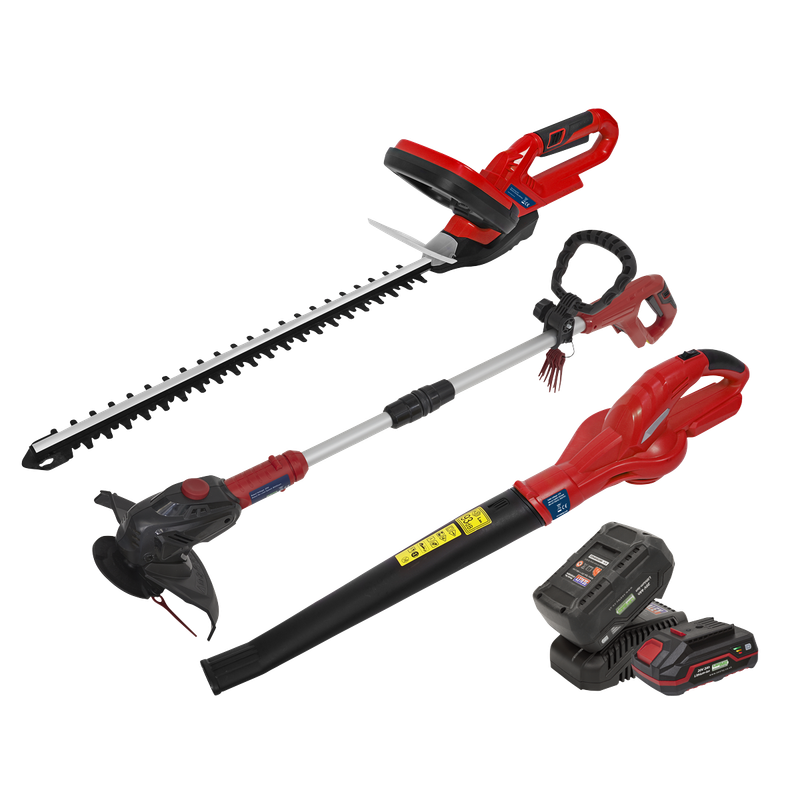 Sealey  CP20VCOMBO6  3 x 20V SV20 Series Garden Power Tool Kit - 2 Batteries