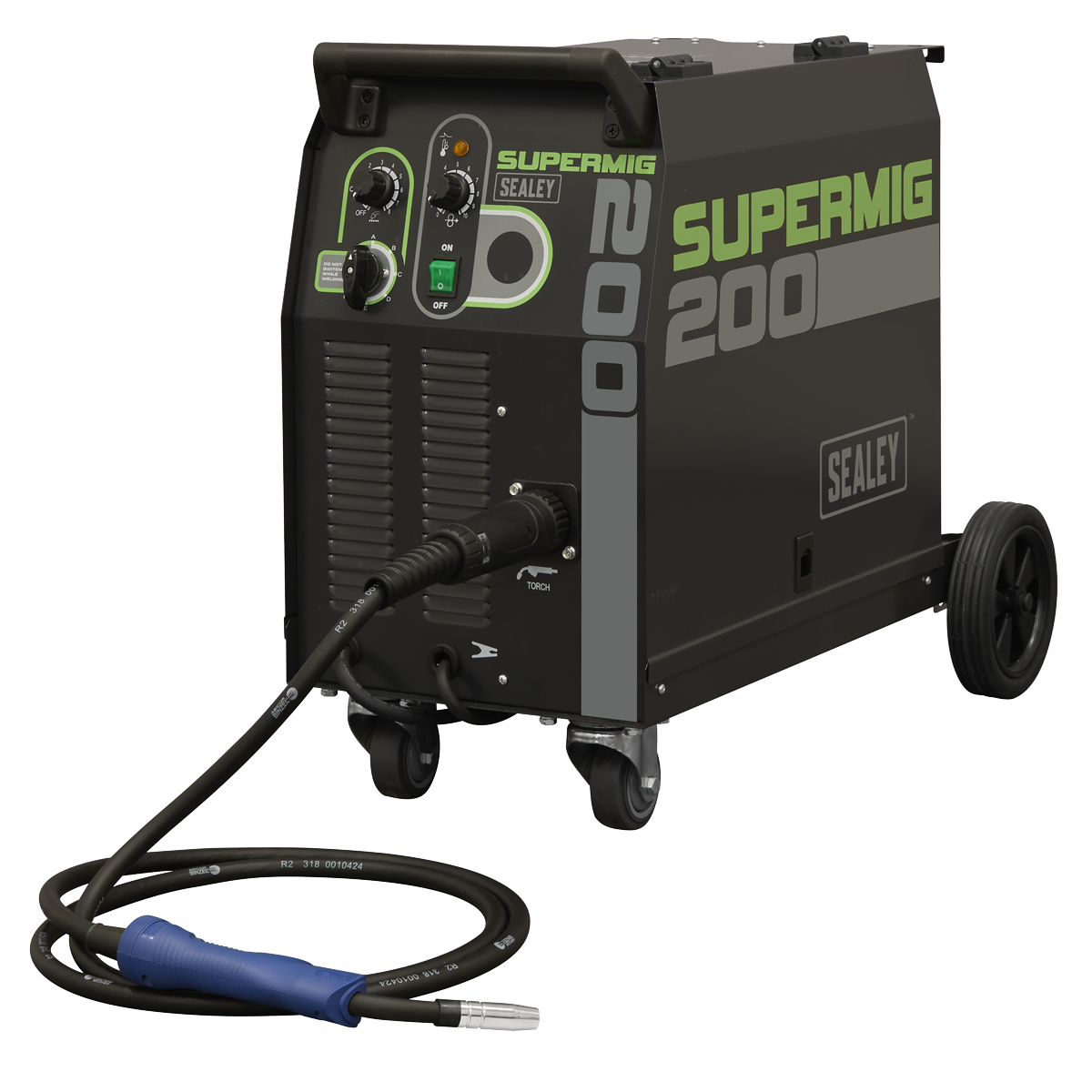 Sealey SUPERMIG200    Professional Gas/Gasless MIG Welder with Binzel® Euro Torch 200A 230V