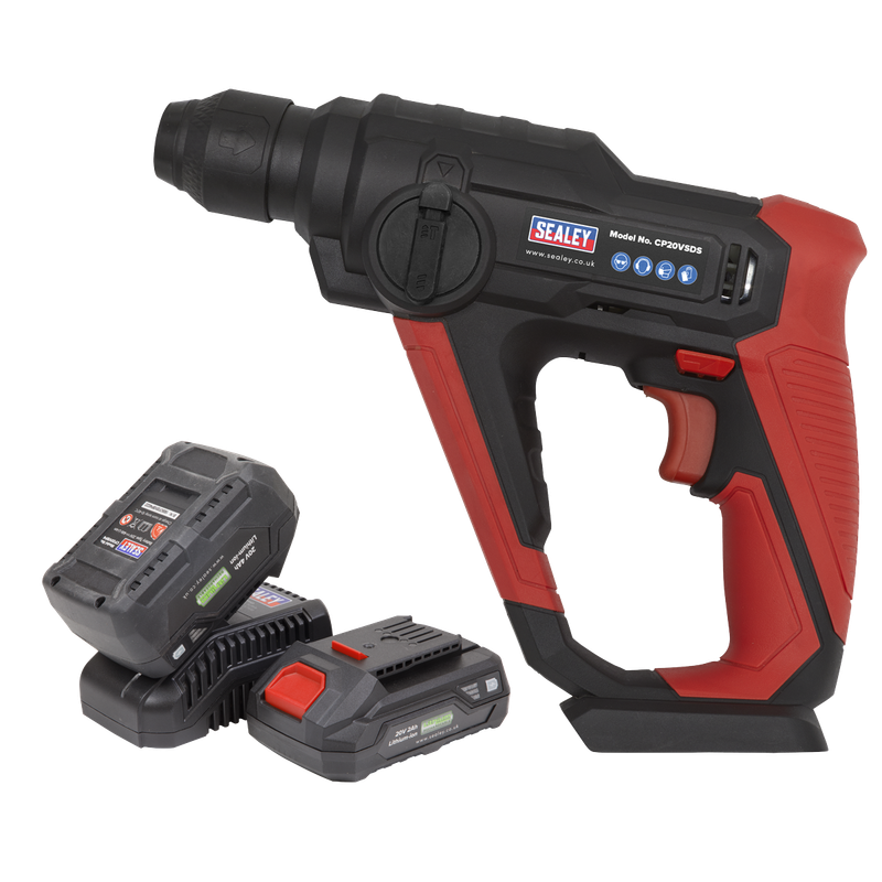 Sealey   SV20 Series SDS Plus Cordless Rotary Hammer Drill Kit 20V - 2 Batteries   CP20VSDSKIT