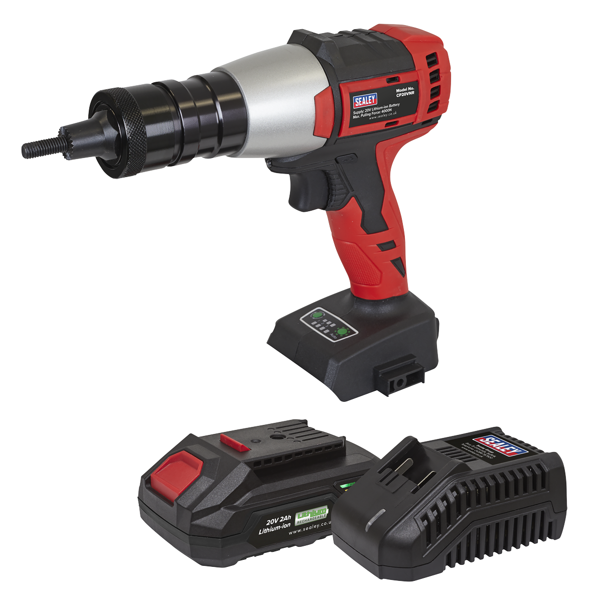 Sealey CP20VNRKIT1 SV20 Series Brushless Cordless Nut Riveter 20V 2Ah