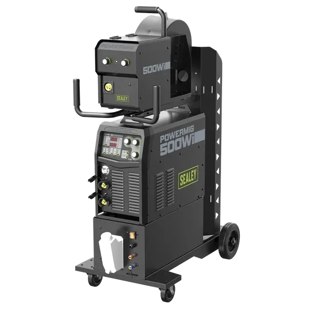 Sealey POWERMIG500Wi  500A Professional Gas/Gasless MIG/TIG/MMA Inverter Welder with Portable Wire Feeder & Water Cooler 400V 3ph