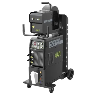 Sealey POWERMIG500Wi  500A Professional Gas/Gasless MIG/TIG/MMA Inverter Welder with Portable Wire Feeder & Water Cooler 400V 3ph