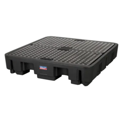 Sealey  DRP18 4 Drum Polyethylene Barrel Bund/Spill Pallet 1380 x 1290 x 280mm