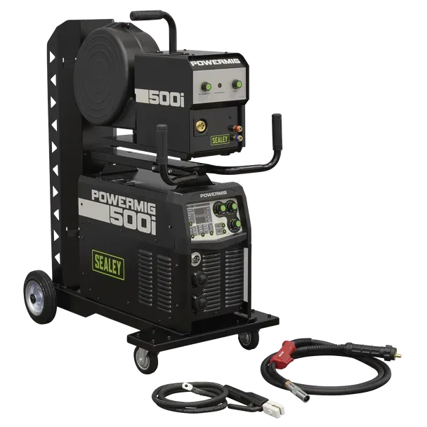 Sealey POWERMIG500i 500A Professional Gas/Gasless MIG/TIG/MMA Inverter Welder With Portable Wire Feeder 400V 3ph Sealey POWERMIG500i 500A Professional Gas/Gasless MIG/TIG/MMA Inverter Welder With Portable Wire Feeder 400V 3ph