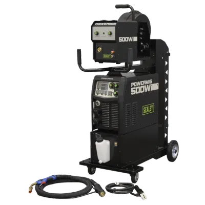 Sealey POWERMIG500Wi 500A Professional Gas/Gasless MIG/TIG/MMA Inverter Welder with Portable Wire Feeder & Water Cooler 400V 3ph Sealey POWERMIG500Wi 500A Professional Gas/Gasless MIG/TIG/MMA Inverter Welder with Portable Wire Feeder & Water Cooler 400V 3ph